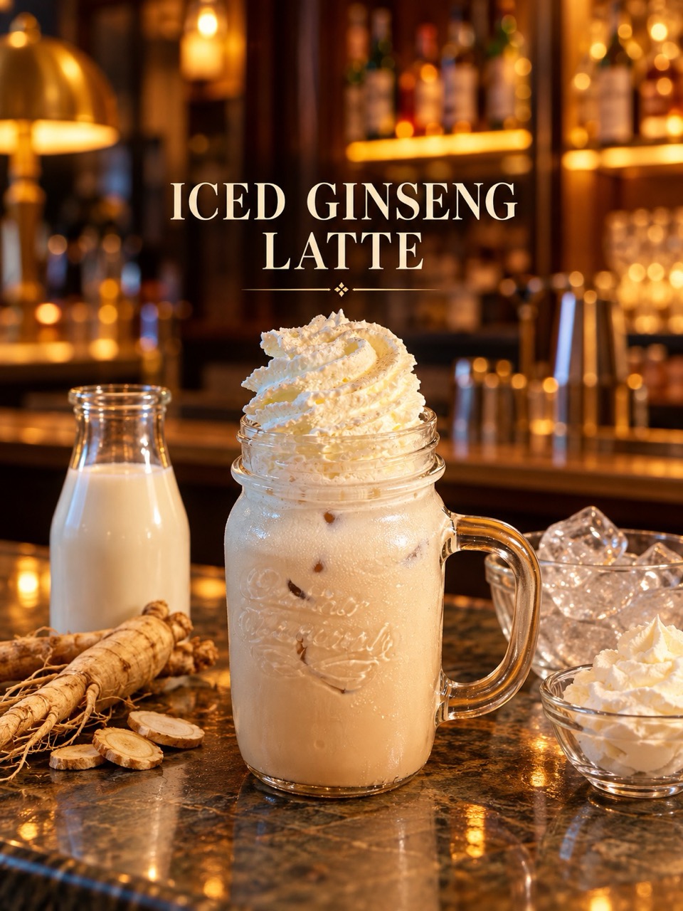 Iced Ginseng Latte (no coffee)
